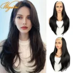 WIGSIN Syntheic 55cm V-shaped Layered 4 Clips Long Straight Hair Extension Natural Invisible Hairpiece Wig for Women