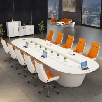 Cheap wholesale Office desk Office furniture Modern conference table chair set Baking Paint round Meeting Table schreibtisch