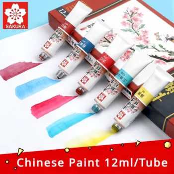 1pc Sakura Chinese Paint 12ml/Tube High Pigment and Concentration Watercolor Paint for Artist, Students, Teachers, Professionals
