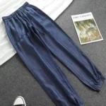 kf-Sae232408594244d893fc86e6dbef5bd9B-Summer-Thin-Ice-Silk-Jeans-Women-Elastic-High-Waist-Drawstring-Harem-Pants-Loose-All-matched-Beam