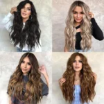 kf-S972b1ce738cf4e3d97c721344bc0a4e38-Synthetic-4-Clip-Invisible-Wire-Hair-Extensions-20Inch-Long-Wavy-Natural-Blonde-Black-One-Piece-False