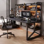 Household Desktop Computer Table Nordic Wooden Gaming Desk Office Furniture Student Study Writing Desk Integrated Desk Bookshelf