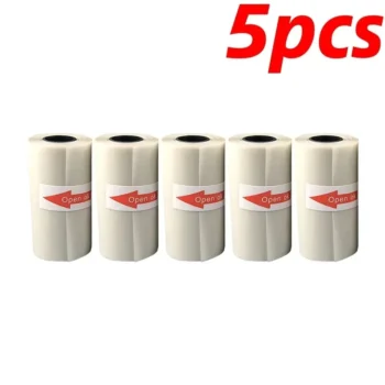 5PCS Mini Printer Paper Transparent Thermal Sticker Paper Self-adhesive Printer Paper Printer For Photos Notes 5.7 x 2.5cm