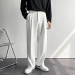 kf-S915fe60b68b24d398485a08f1de75f5eO-2024-New-Men-White-Straight-Pants-Fashion-Korean-Loose-Suit-Trousers-Casual-Draped-Baggy-White-Wide