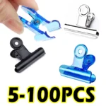 5-100pcs Stainless Steel Multi-functional Metal Clamp Paper Clips Strong Binder School Office Household Stationery Supplies 22mm