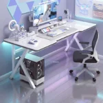 Nordic Personality Computer Desks For Office Furniture Manmade Board Bedroom Gaming Desk Simple Household White Gamer PC Table