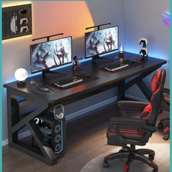 Gamer Computer Desk Home Modern Black Office Desks Study Table Double Room Pink Desks Escritorios De Computadora Home Furniture