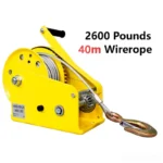 2600Pounds 40m 3m/min Wirerope Hand Operated Winch Alloy Steel Manual Traction Hoist Winch Crane Bidirectional Self-locking Jack
