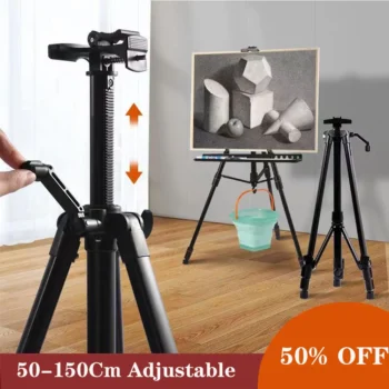 Metal Adjustable Portable Sketch Easel Stand Foldable Travel Aluminum Alloy For Outdoor Painting Artist Art Supplies 50-150CM