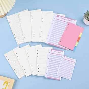 A6 A5 Loose Leaf Notebook Refill Spiral Binder Inner Page Line Dot Grid Inside Paper Stationery