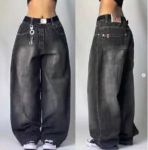 JNCO Retro Street Jeans New High Street Hip-Hop Pocket Loose Wide-Leg Pants Y2K Harajuku Gothic High Waist Denim Trousers Tide