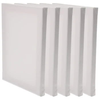 5pcs Stretched Canvas Square Blank Canvases Cotton Canvases For Oils Watercolor Painting Canvas 8 X 6 Inches ( 20 X 15 Cm)