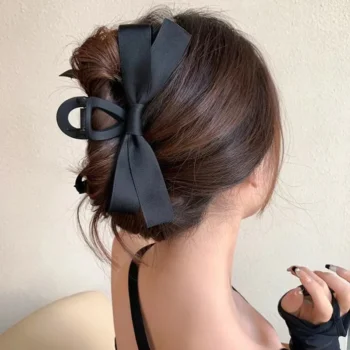 New Vintage Satin Bowknot Hair Claw Hair Clips Temperament Elegant Satin Hair Claws Hairpins for Fashion Women Hair Accessories