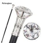 Transparent Diamond Type White Walking Stick Fashion Decorative Walking Cane Gentleman Elegant Cosplay Cane Knob Crosier 90cm