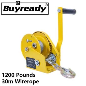 1200 Pounds 30m Wirerope Hand Operated Winch Small Portable Winch Manual Traction Hoist Winch Crane Bidirectional Self-locking