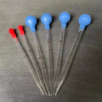 Glass Graduated Pipette Dropper 0.5ml/1ml/2ml/3ml/5ml/10ml Scaled Transfer Pipette with Rubber Head