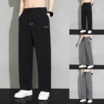 Man Pants Casual Loose Sweatpants Sportswear Gym Baggy Straight Leg Joggers Tracksuit Fashion Drawstring Trousers Pantalones