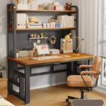 Modern Creative Gamer Desk with Perforated Board Multifunctional Computer Desks Bedroom Study Table with Shelf Office Furniture