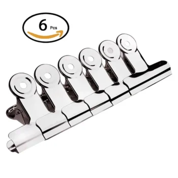 6Pcs Round Clips Clamps Circle Iron Spring Clip Stainless Steel Paper Office, Cultural And Educational