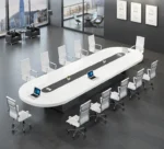 Paint simple modern oval negotiation meeting training meeting room conference table