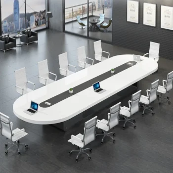 Paint simple modern oval negotiation meeting training meeting room conference table