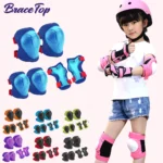 Kids Knee Pads Elbow Pads Age 3-7 Toddler Boys Girls, 6 In 1 Protective Gear Safety Set with Wrist Guard for Skating Cycling New