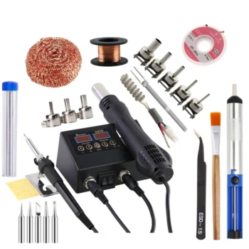 750W Rework Soldering Station 2 In 1 Hot Air Gun Electric Soldering Iron Digital Display Welding Equipment For BGA Repair Tools