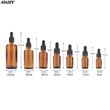 1pcs Amber Glass Liquid Reagent Pipette Bottle Eye Dropper for storing chemistry laboratory chemicals perfumes and colognes