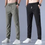 Men's Ice Silk Pants Summer Trend Loose Straight Thin Casual Pants Breathable Sports Trousers Men Jogging Sweatpants Quick Dry
