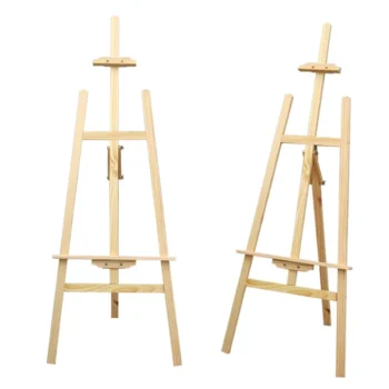 Adjustable Pine Wood Art Painting Easel Foldable Wooden Smooth Sketch Artist Easels For Drawing Board & Blackboard