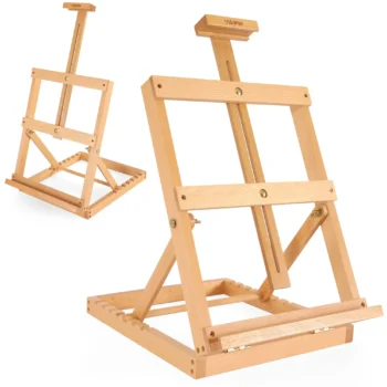 Foldable Artist Easel Stand Wood Solid Beech Portable Collapsible Painting Wooden Easel Painting Drawing Canvas Sketchbook