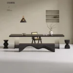 kf-S9fc961d58d534b748244311a7bfe1ad4B-Solid-Wood-Black-Carbonized-Large-Board-Dining-Table-Acrylic-Gradient-Legs-Office-Desk-Tea-Conference-Table