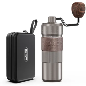 HiBREW Manual Coffee Grinder Aluminum Conical Burr Capacity 22g Hand Coffee Grinder with 11 Levels Adjustable Setting Pour Over