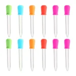 12pcs 5ml Silicone Droppers Medicine Feeder Pipette Liquid Food Dropper for Baby Infant Newborn (Random Color) Spuit