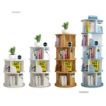 Creative Storage Bookcase 360° Rotating Bookshelf Children's Picture Book Stands Simple Household Space Saving Landing N