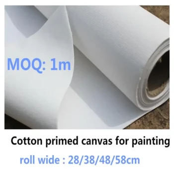 280g primed white 100% cotton blank canvas roll for hand painting practice 28/38/48/58cm wide
