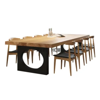 Modern Minimalist Solid Wood Desk Office Long Multi-Person Conference Table