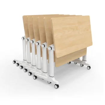 Manufacturer Wooden Folding Office Desk Chair Meeting Room Conference Table School Desk And Chair Folding Training Table