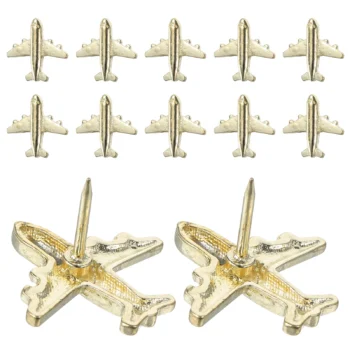 12 Pcs Metal Thumbtack Cork Board Decorations Flat Top Wall Tacks World Map Push Pin Message Steel Needle Decorative Pushpin