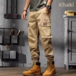 American Style Vintage Cargo Pants Loose Fit Straight Leg Casual Pants For Men Lightweight Summer Wide Leg Harem