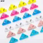 10pcs Triangle Corner Clips Set Transparent Colorful Page Holder Paper Clip File Index Photo Clamp Office School Desk Organizer