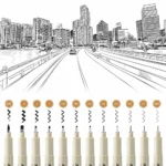 JiMiao Waterproof Needle Pen for Students Art Comics, Architectural Design, Black Signature Pen for Hand Drawing, Sketching