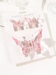 3 Pcs Clear Butterfly Hair Clips Acrylic Hair Claw Clips for Thick, Thin and Medium Hair Non-Slip Big Butterfly Jaw Clips Beaut