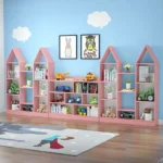Japanese Pink Bookcases Elegant Rome Wall Luxury Simple Reading Children Vintage Bookshelf Wood Estanteria Storage Furniture