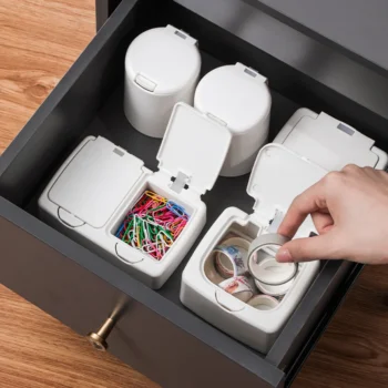 Drawer Pop-up Storage Case Desktop Organization Paper Clip Holder Classification Small Objects Cotton Swab Organizer Stationery