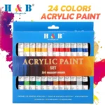 Artist Quality Pigment 24 Color 12ml Acrylic Paint Set Aluminum Tube Canvas Glass Paper Art School Supply Pigmentos Acrílicos