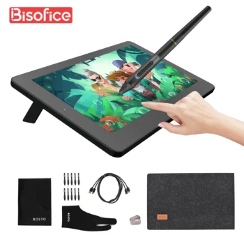 BOSTO BT-12HDT Portable 11.6 Inch HD H-IPS Touchscreen LCD Graphics Drawing Tablet 1366*768 Display Support 8192 Pressure Level