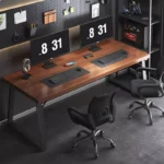 Computer Desks Desktop Desk Double E-sports Gaming Desk Home Bedroom Black Study Table Simple Workbench Office Furniture A
