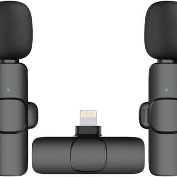 Moman Wireless Lavalier Microphone Clip on for Video Recording for Lightning