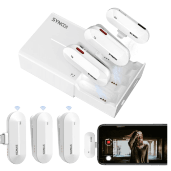 Synco P2L Dual Wireless Lapel Microphone 2.4GHz Plug & Play for IOS iPhone iPad